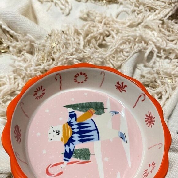 Anthropologie Geoge & Viv Merry Ramekin Baking Trinket Dish Christmas NEW - Picture 3 of 7